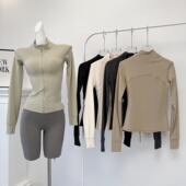 显瘦夹克户外跑步骑行爬山健身瑜伽服上衣女秋冬新款 立领运动外套