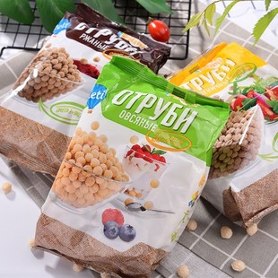 俄罗斯进口粗粮全麦麸颗粒饼干低脂即食无蔗糖无油代餐脆球麦片