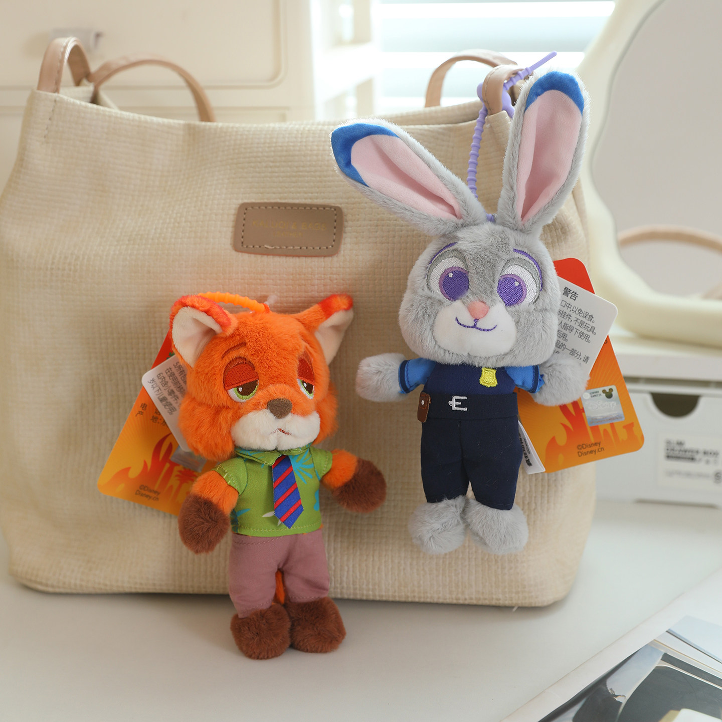 迪士尼正版疯狂动物城朱迪公仔背包挂件尼克毛绒玩偶挂饰生日礼物