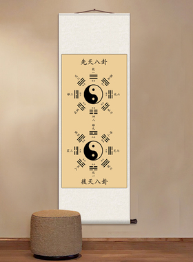 易经文化周易国画办公室太极八卦图玄关装饰画国学镇宅洛书客厅