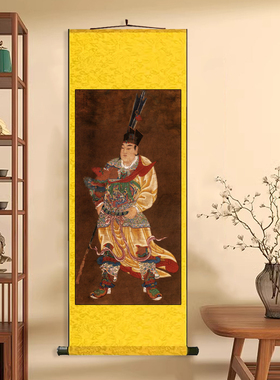 二郎神 杨戬 监门清源真君像阿弥陀佛画像挂画佛堂供奉佛像背景