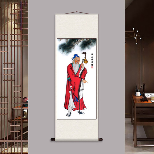 五大名医孙思邈挂画卷轴字画丝绸壁画古代名医中医院丝绸画装饰画