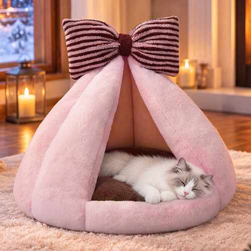 猫窝半封闭式安全感四季通用冬季加厚猫咪睡觉窝宠物用品