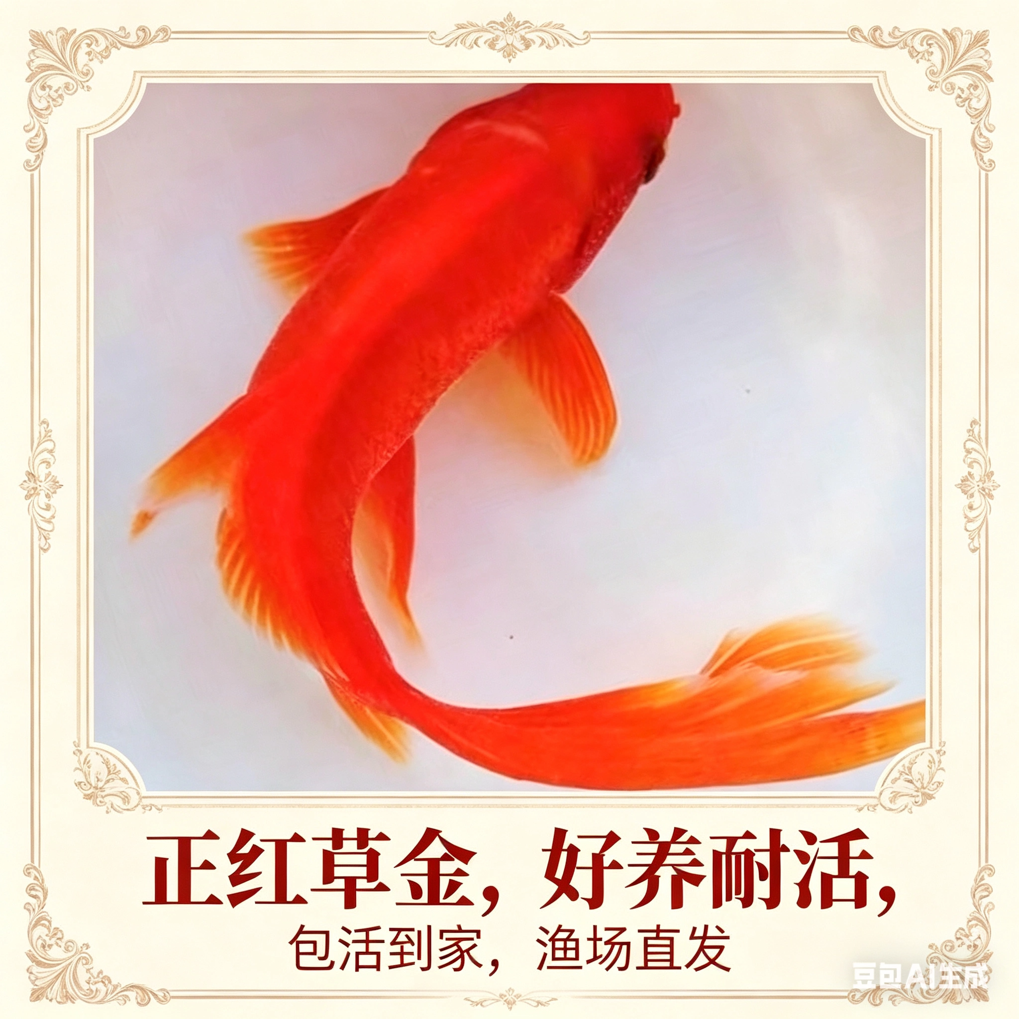 红金鱼观赏鱼苗易存活适合新手养殖耐寒小型观赏鱼鱼缸大红草金鱼
