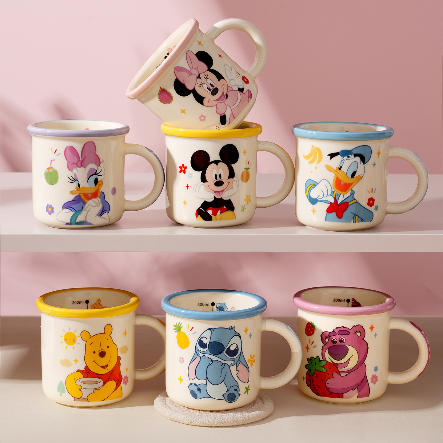 迪士尼米奇儿童牛奶杯子家用喝水刷牙漱口新款陶瓷马克杯食品级,餐饮具,马克杯,淘宝优惠券,粉丝福利购,淘宝优惠卷