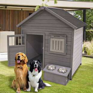 四季通用木制狗窝室外防雨户外狗屋狗笼子狗房子型狗舍保暖大型犬