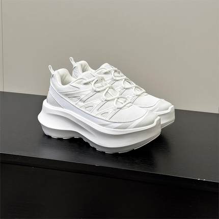 增高7厘米联名款CDG网面轻便老爹鞋松糕厚底lisa小白鞋休闲运动鞋