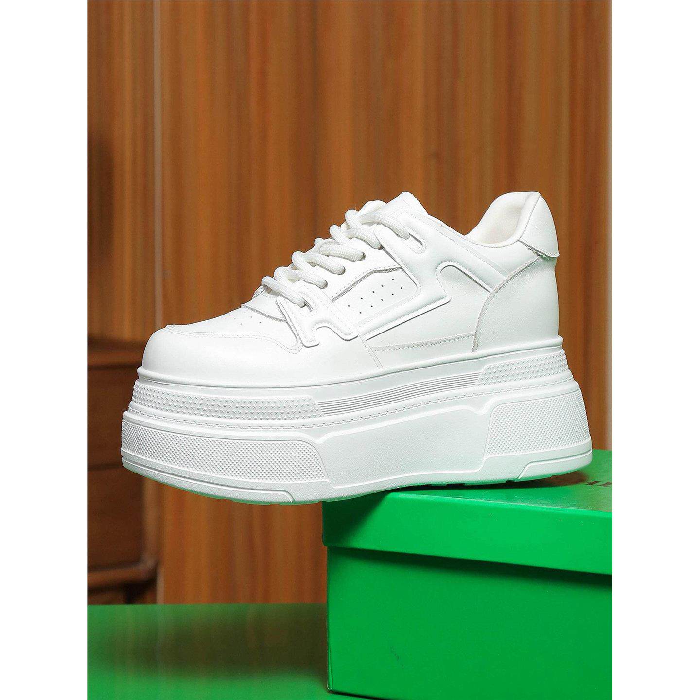 16CM内增高小白鞋真皮14CM春秋季新款小个子12CM松糕10CM厚底女鞋