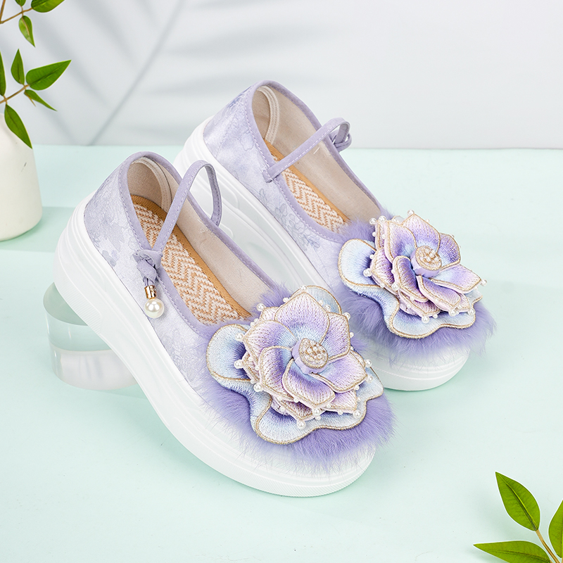 非遗手工原创莲花鞋厚底汉服鞋女