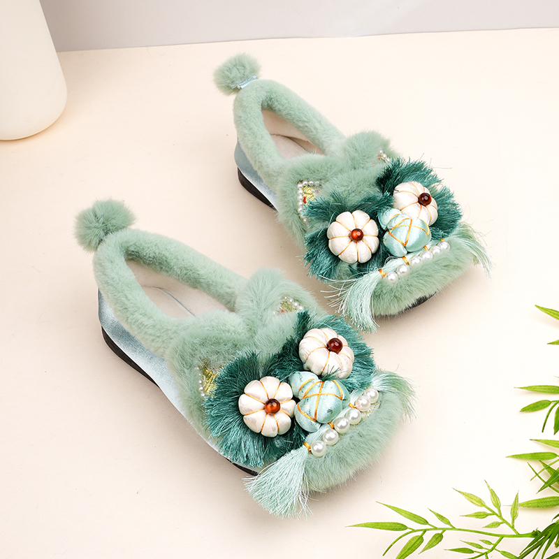 国风虎头鞋女成人冬季手工刺绣新中式绣花鞋棉鞋民族风老北京布鞋