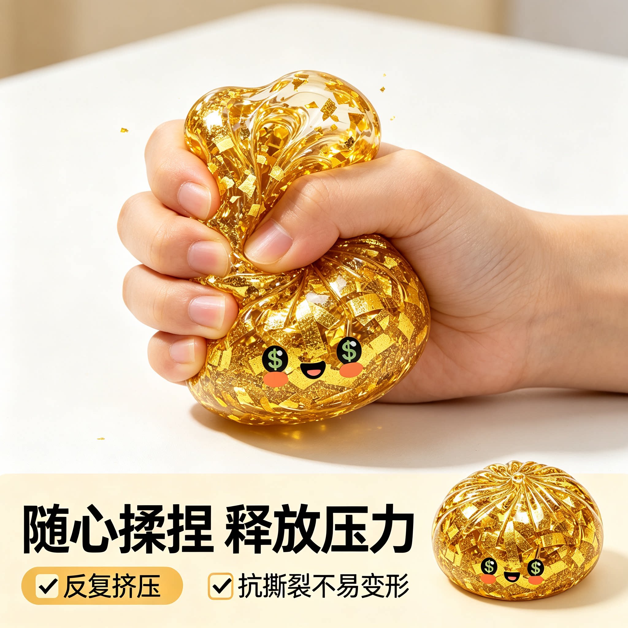 Dowmoo金箔仿真包子捏捏乐柔软