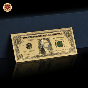 塑料钞彩色美金创意收藏货币金箔纪念钞