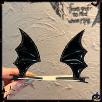 Halloween headwear party photo shoot cosplay little devil bat wing headband Girl funny atmosphere side hairpin thumbnail 2
