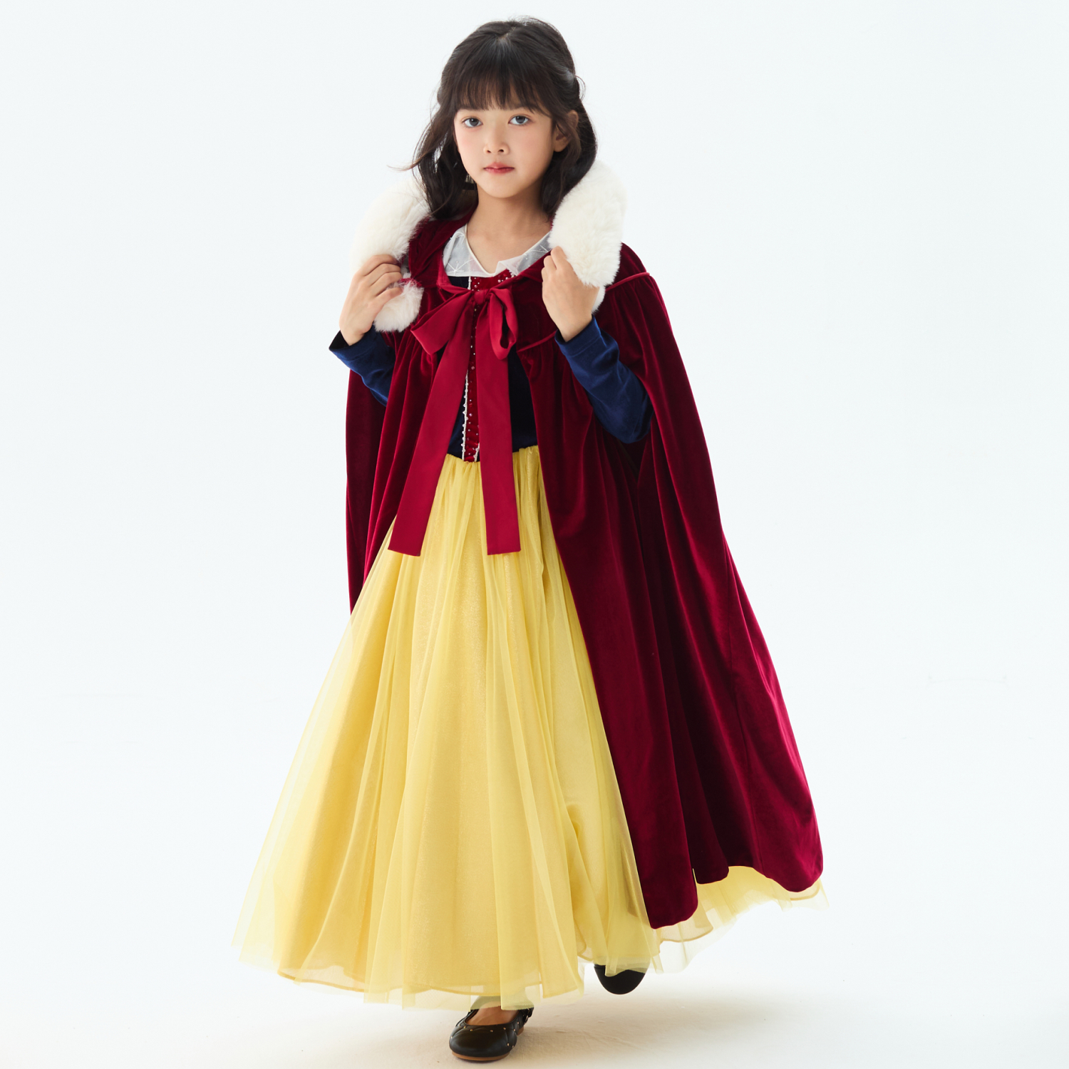 鹿谧红斗篷公主裙圣诞红cosplay