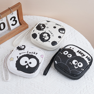 卡通口红化妆收纳包学生小巧便携大容量可爱卫生巾月事包手提防水