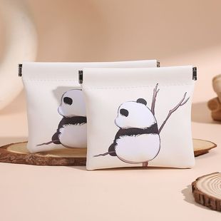 小熊猫自动闭合有线耳机随身袋化妆包U盘便携数码 袋数据线收纳包