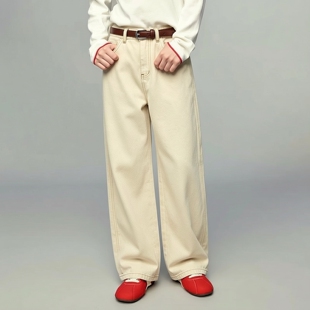 亚麻莱赛尔休闲裤 MINIkids童装 新款 女童春季 子 绣花直筒牛仔长裤