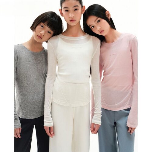 MINIKIDS【三色内搭】经典长袖灰粉白打底衫T恤叠穿上衣弹力修身