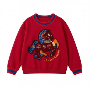 【董璇同款】童装亲子款加绒卫衣男女童2025冬新款儿童中式拜年服