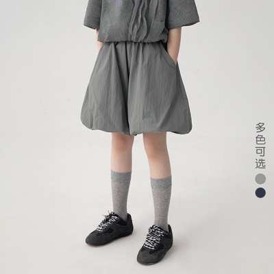 女童花苞裤格雷系2026夏季洋气时髦儿童裙裤透气凉爽童装外穿短裤
