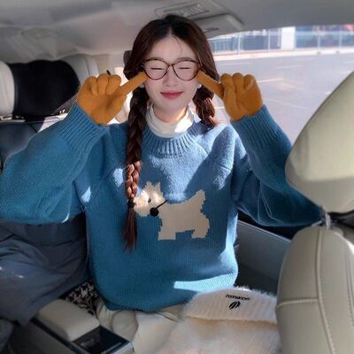 多巴胺纯色毛衣女秋冬季