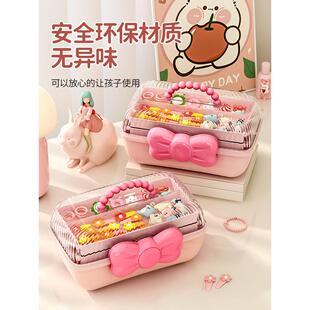 女童发饰收纳盒大容量女发箍发夹宝宝头绳首饰盒儿童头饰饰品盒子