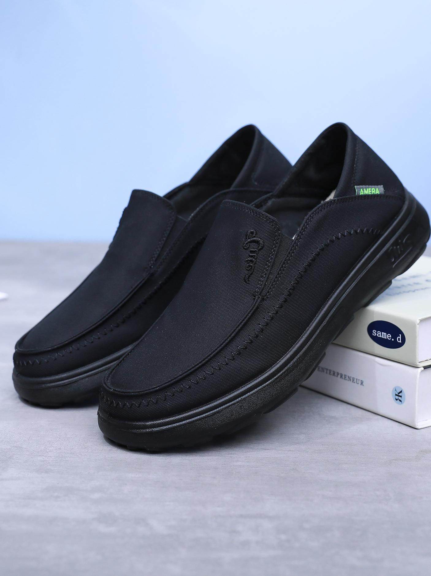 Frühlingsneuer Stil, altbewährter Stoff aus Peking, weiche Sohle, atmungsaktiv, rutschfest, Slip-On, lässiger Canvas-Schuh für Herren_voghion.com