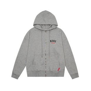 刺绣字母连帽拉链开衫 oioi卫衣朴彩英同款 男女秋外套 官方正品