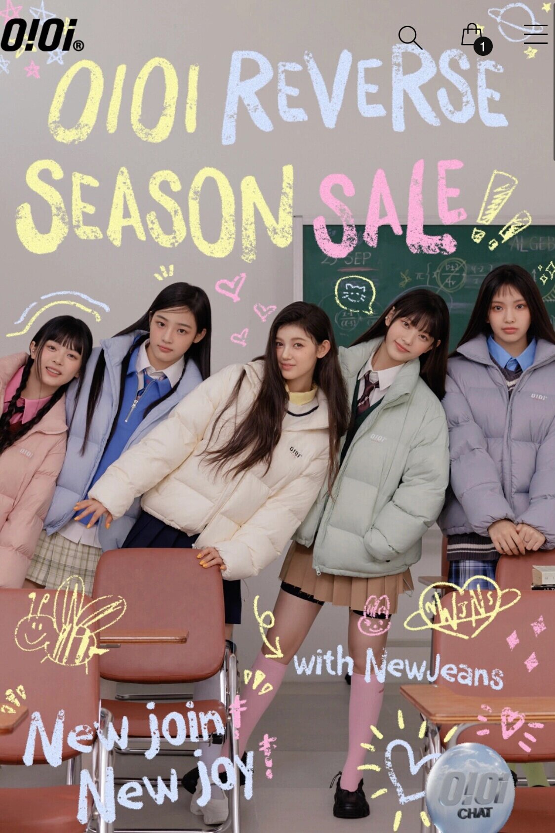 【官方正品】oioi220克白鸭绒羽绒服韩国朴彩英同款短款宽松男女