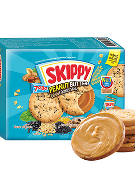 skippy四季宝韩国进口谷物花生酱夹心饼干办公室休闲小吃零食