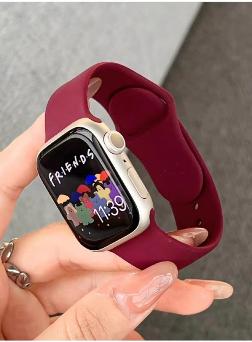 适用苹果apple iwatch s10 9 8 7 6 5 4 3 2 1手表带液态硅胶柔软