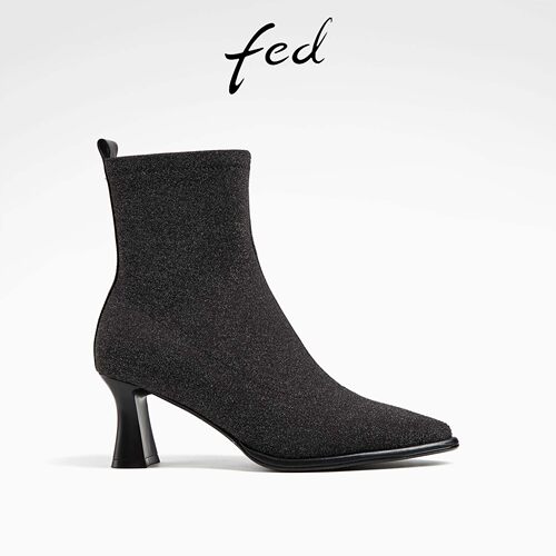 fed尖头细跟瘦瘦袜靴高跟时装靴