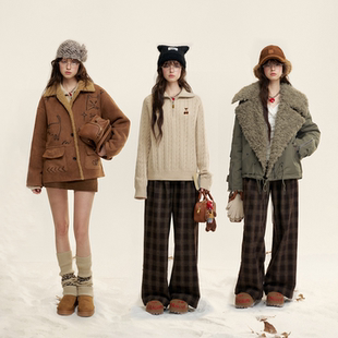 【所有女生的衣橱直播间】IHDXD涂鸦外套/毛衣/毛毛外套/格纹长裤