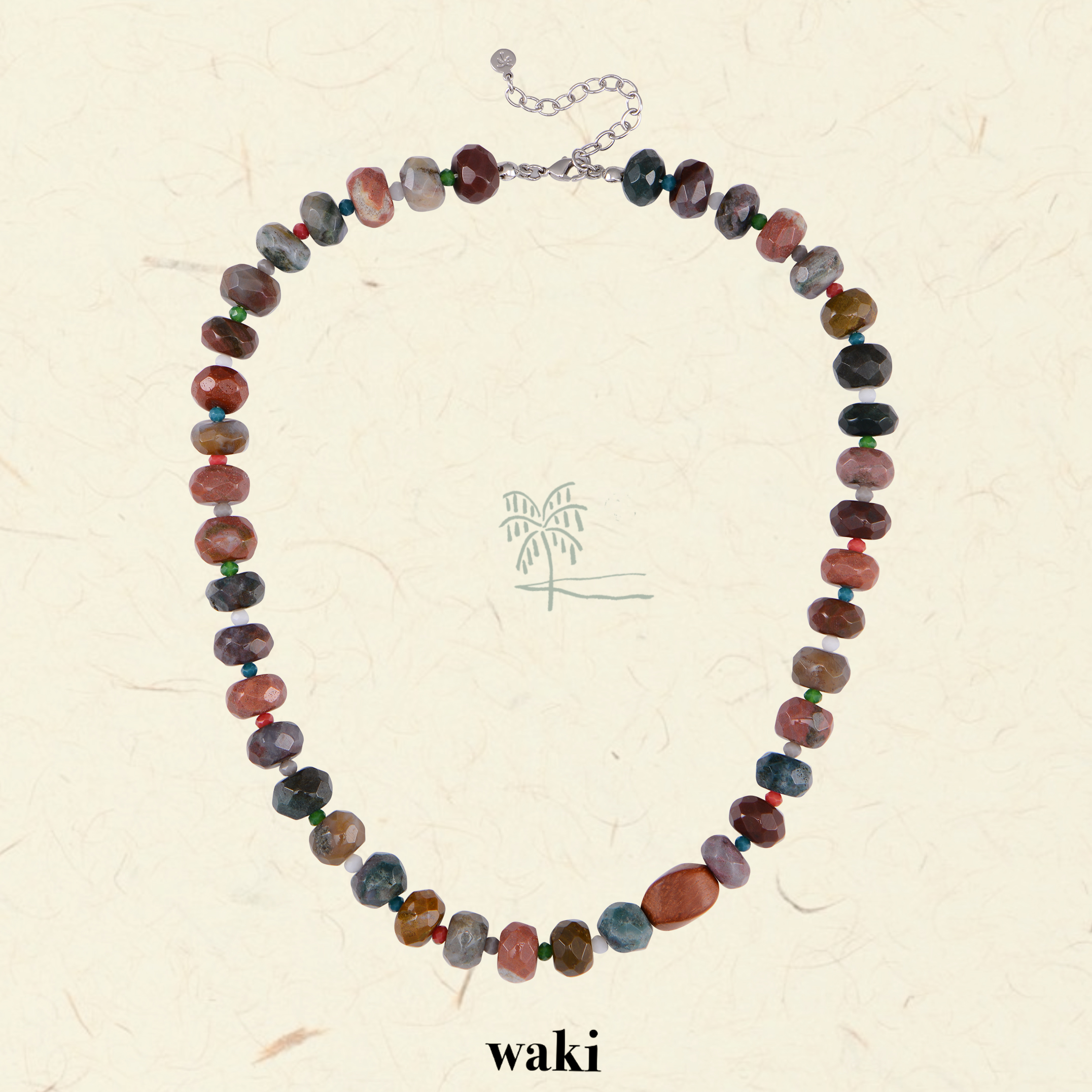 waki 大西洋低语 Atlantic Whisper 秋冬彩色玛瑙存在感串珠项链