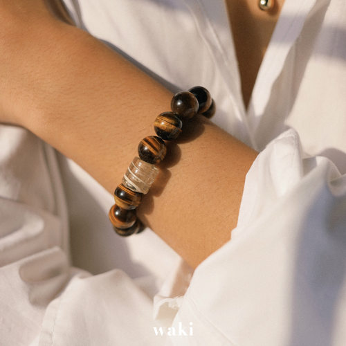 waki 虎眼太妃糖 Tigerite Taffy 招财虎眼石琉璃串珠手链 限量款