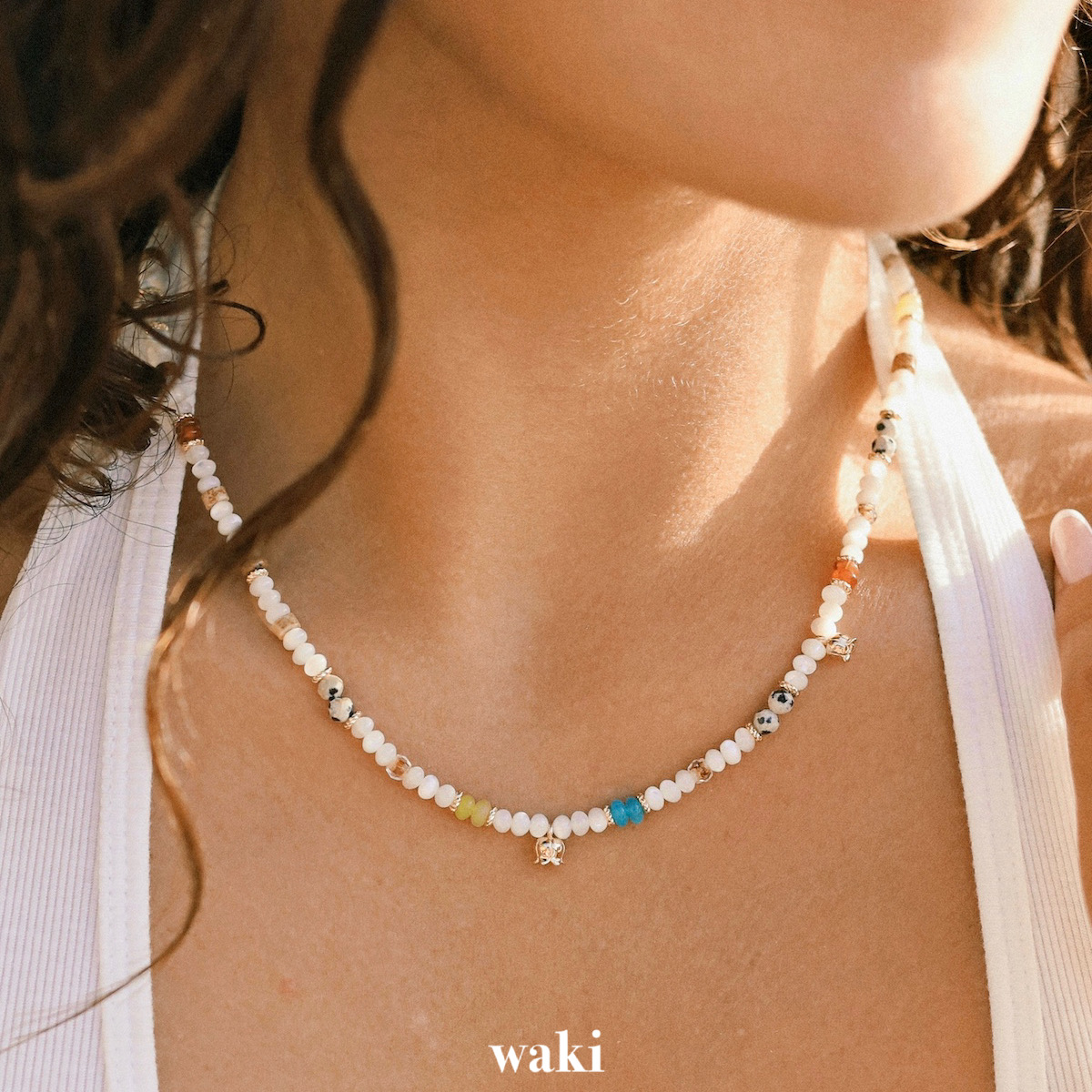 waki 帕劳月光 Moonlit Palau 光泽感度假精致手工串珠项链