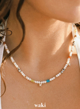 waki 帕劳月光 Moonlit Palau 光泽感度假精致手工串珠项链