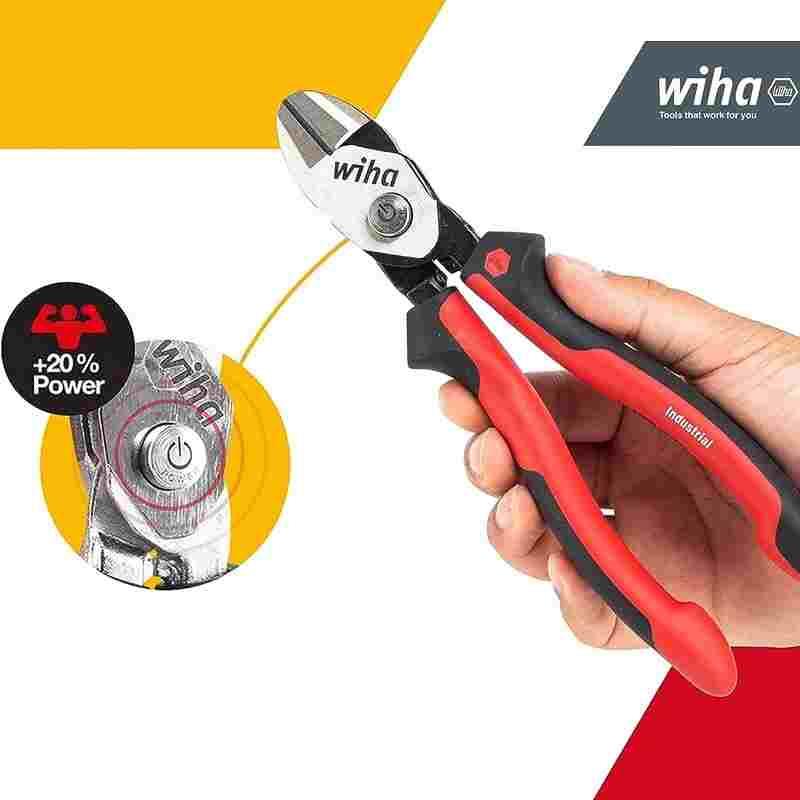 德国wiha威汉省力斜口钳进口BiCUT铰接重型斜嘴钳钢丝剪钳38190