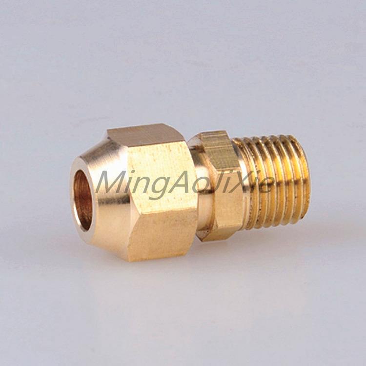 卡套铜外丝扩口接头铁管接头喇叭口索母制冷铜管接头1分2分3分4分