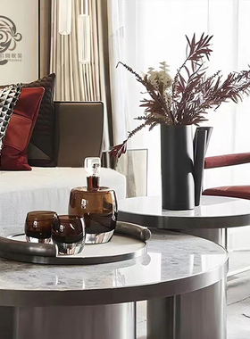 现代样板间酒柜吧台装饰酒杯酒具存酒器装饰品烟灰缸托盘雪茄摆件