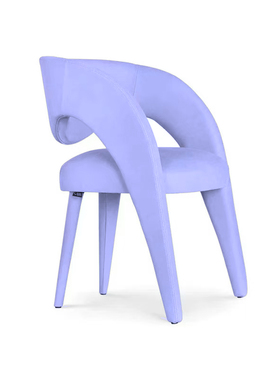 轻奢优雅风紫色软包餐椅现代简约家用椅子单椅会客椅餐厅高级感