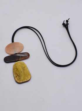 法国CoopKoop新中式长款吊坠项链不规则几何图形颈链高级感时尚