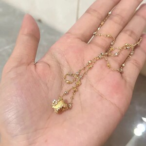 法国coopkoops925银镀18k金繁星小蛮腰项链女精致古法拉丝轻奢吊