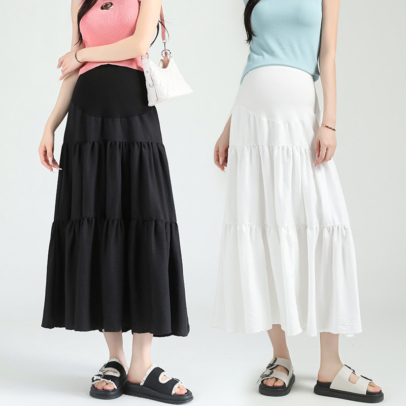 法国chrry koop孕妇半身裙夏季女高腰a字孕妇短裙夏装百褶裙蛋糕