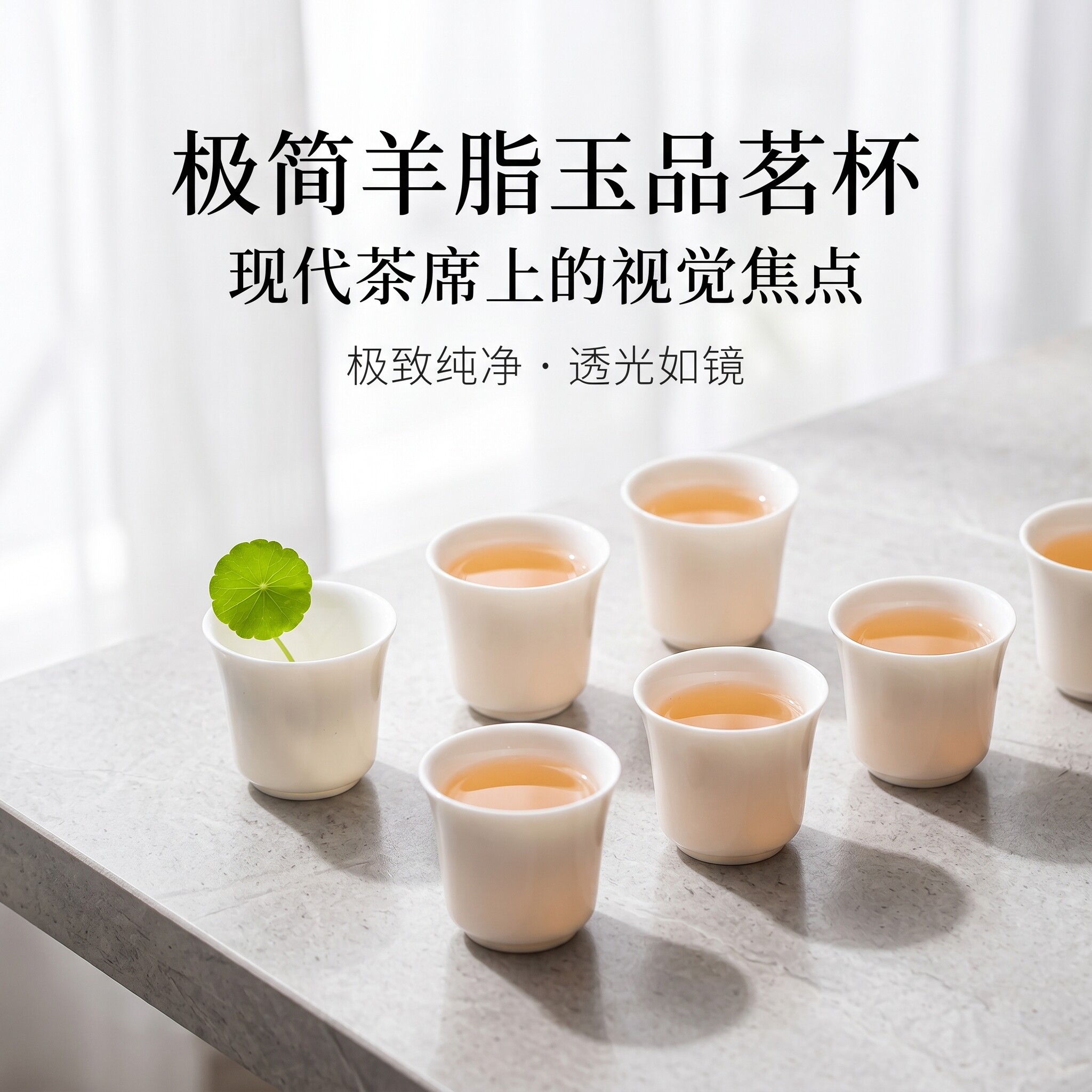 羊脂玉白瓷无釉品茗杯50ml