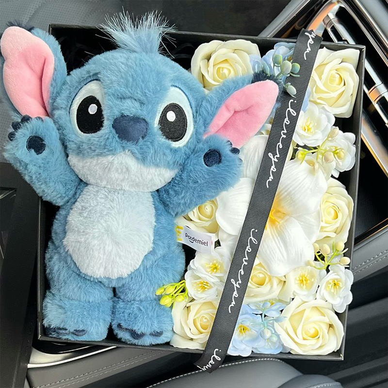 史迪仔玩偶花束礼物送闺蜜生日礼物女生礼盒永生花高级圣诞节礼物