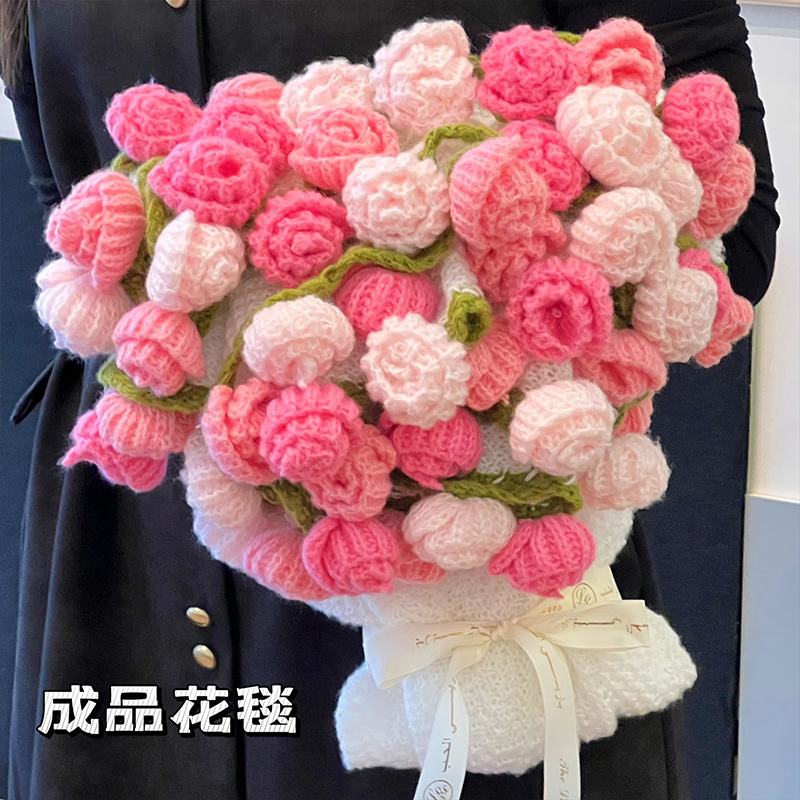 成品玫瑰花毯子毛毯花束礼物手工