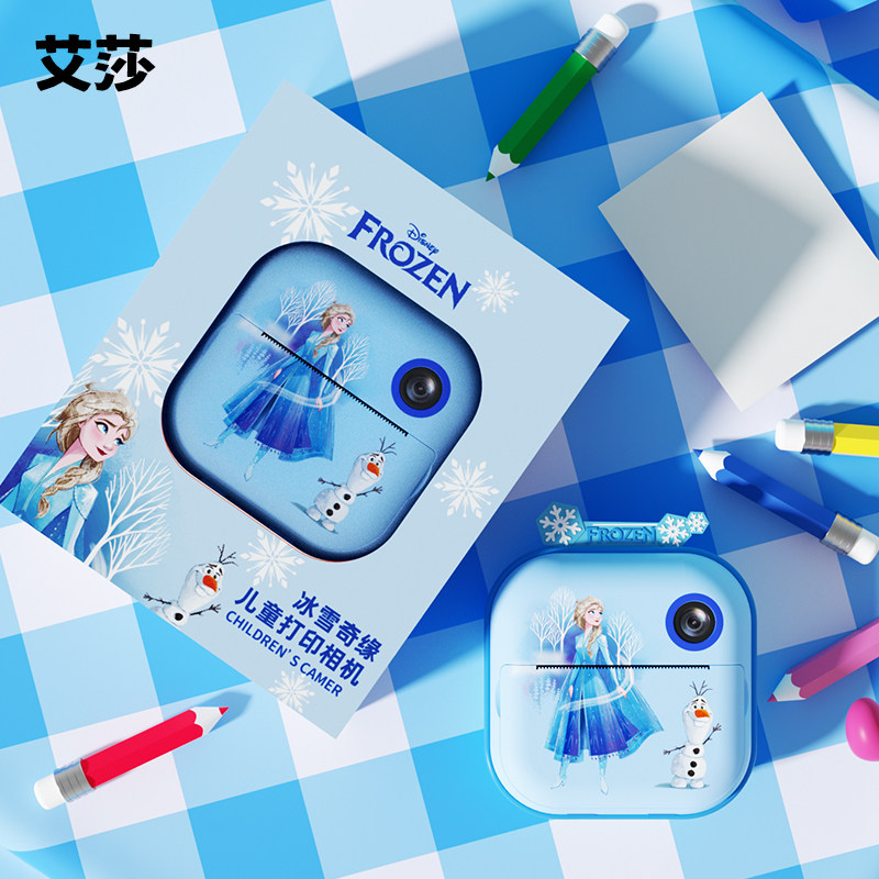 官方迪士尼拍立得艾莎儿童照相机可拍照可打印数码男女孩玩具礼物
