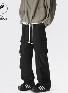 WE11DONE TRACK美式侧口袋伞兵裤男WELLDONE潮流高街痞帅工装裤子
