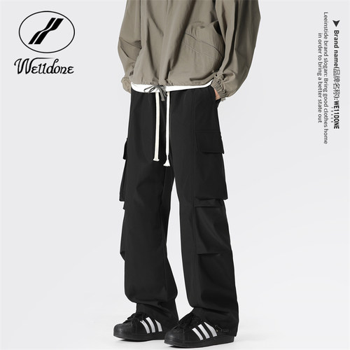WE11DONE美式宽松工装伞兵裤男